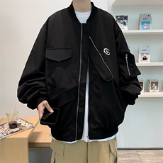 秋款男棒球立领夹克工装拉链口袋冲锋衣外套JK123P65，男装夹克，星座1013-1
