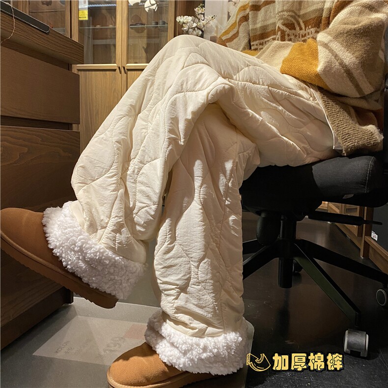 冬季加厚保暖长裤多色情侣百搭葫芦格宽松棉裤B315-K877-p65控88,男装休闲裤,电商B315
