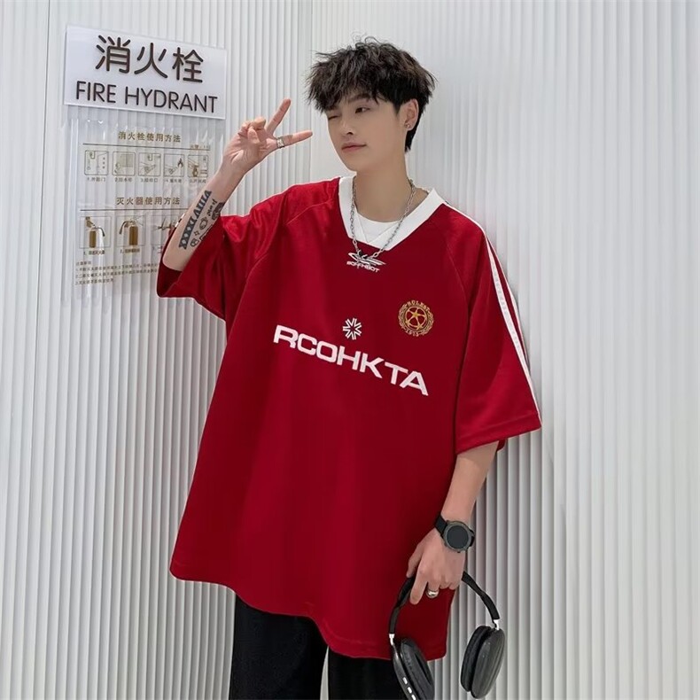 圆领T恤新款标准半袖潮流短袖潮夏款V领风貌男PT123-P32图片