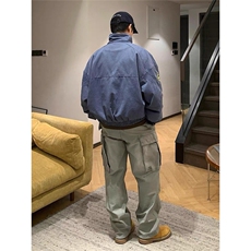 美式复古牛仔外套男女春冬季潮流vintage加厚棉服夹克MF361-P136，男装工装外套，星座412-3