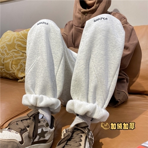 冬季新款字母刺绣卫裤加绒K23497JR-P65控88 常规K23497-p55控78图片