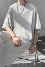 T10129-特批30控58曼巴棉撞色拼接短袖大码T恤夏季薄款垂感短袖，男装T恤，电商A059