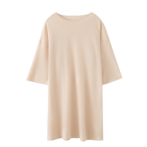 秋季新款羊毛短袖宽松廓形长款时尚百搭，女装羊毛衫，庆大羊绒