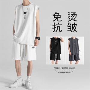 夏季冰丝薄款潮流冰丝时尚套装休闲抗皱百搭冰氧透气 TZ83-特批68图片