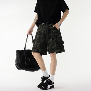日系潮流迷彩工装裤夏季休闲男生五分短裤潮牌裤子K6389-P37图片