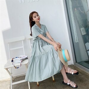 大货已出 夏季新款短袖衬衣连衣裙087-Q63图片