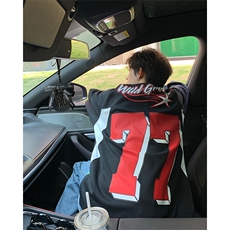 1303B-BQ6601-P6888数据款美式棒球服印花圆领卫衣，女装职业装，星座1303B