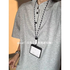 2026夏季新款拼接短袖T恤亨利领解构正肩男女X64117-TP15不，男装T恤，电商A102