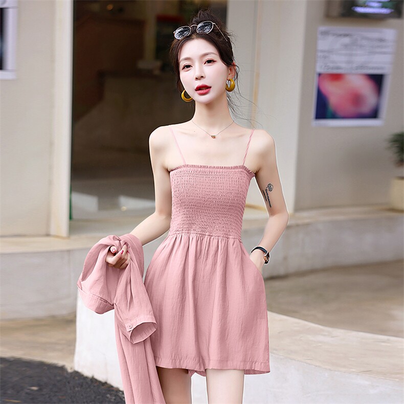 休闲时尚短裤连体套装女2025年夏季新款小个子欧货防晒炸街两件套,女装套装/套裙,意芙