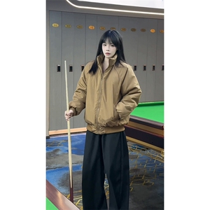 现货美式高街休闲棉衣夹克三防立领纯色户外工装加厚棉服外套图片