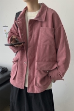 春装港风男女灯芯绒夹克休闲多口袋工装外套宽松潮韩版H203/P85，男装夹克，电商A221A