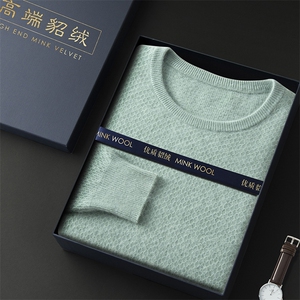 2025春季新款翻领羊绒衫男士精仿羊毛衫针织毛衣长袖POLO套衫商务图片