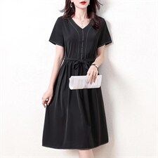 夏季上雪纺连衣裙，女装连衣裙，叠彩服饰