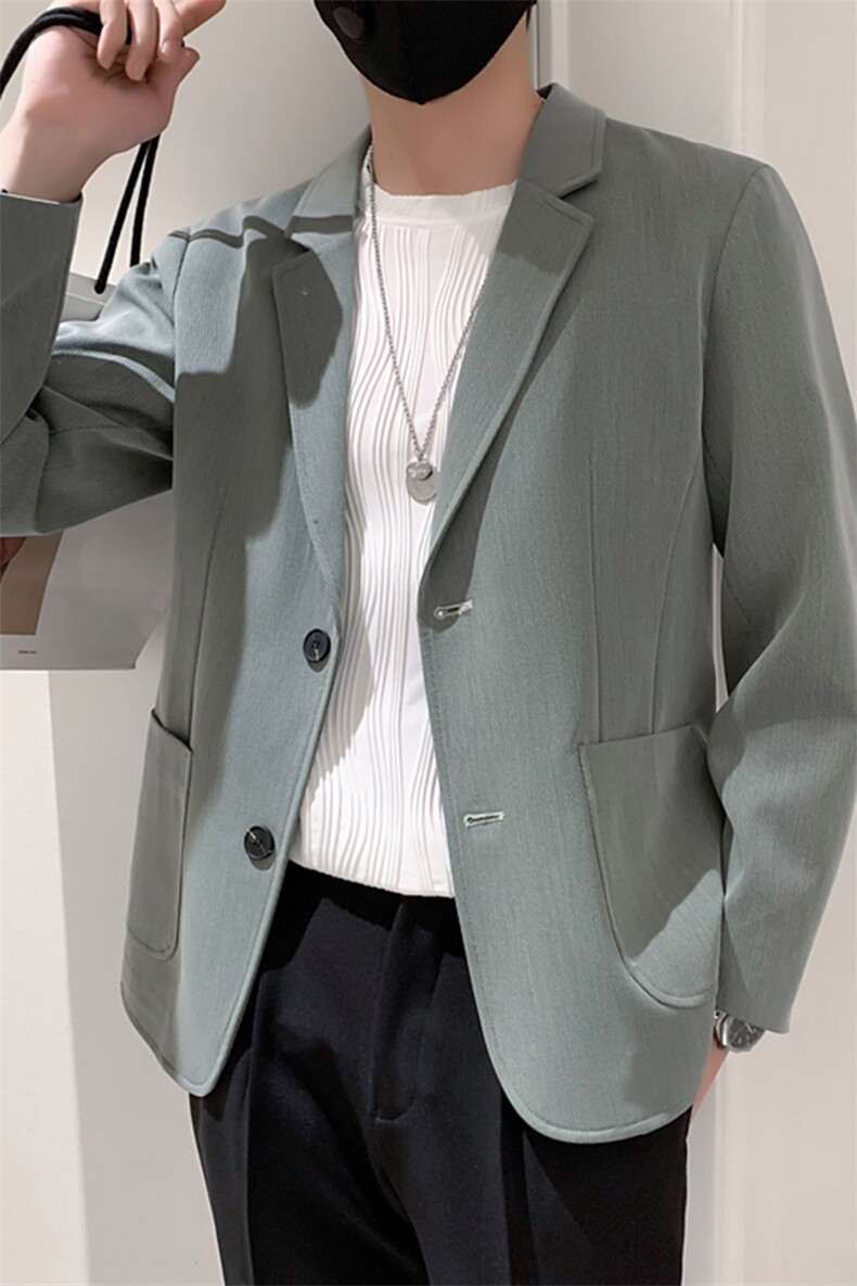 小伙风~2026秋季新款大口袋四色休闲西装外套K350/P105,男装西服套装,电商B331