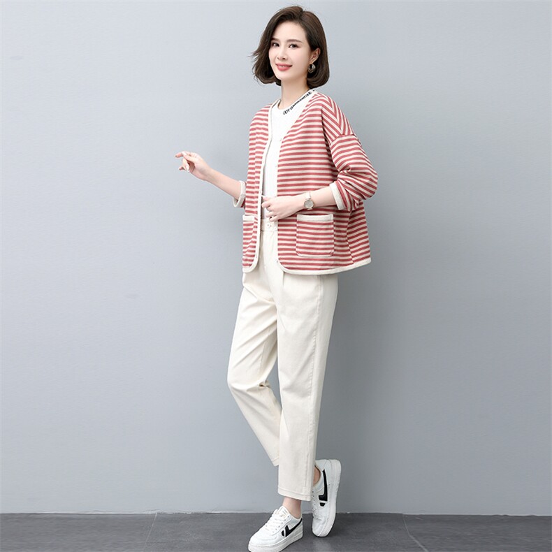时尚休闲套装女春秋2023新款开衫卫衣宽松中年妈妈洋气减龄两件套,女装套装/套裙,涵誉
