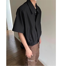 【有货】DC3009-批50cleanfit垫肩短袖男夏季黑色短款飞行员夹克，男装夹克，星座603-2