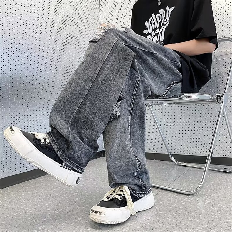 青春流行ins男直筒水洗牛仔裤P43,男装牛仔裤,星座1116-2