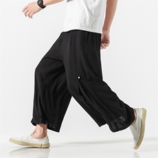 夏大码汉服情侣仙气飘逸风宋裤古风裙裤棉麻禅茶服潮K62/P75，男装休闲裤，钱塘713