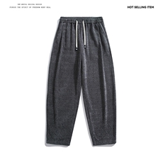 K5060/P40新款秋装老钱风弯刀裤休闲裤男运动卫裤大码宽松长裤子，男装休闲裤，电商A141