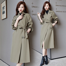 风衣外套女2025年新款秋季韩版宽松休闲高端大牌减龄中长款大衣潮，女装风衣，卡杰菲