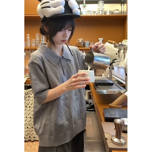 网图有货 夏季麦穗花纹提花针织短袖T恤男女老钱风上衣 A642-P42图片