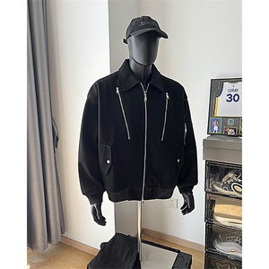 短款呢料呢子大衣 男装2025冬季呢子夹克外套 XZ514-2-F19-P98图片
