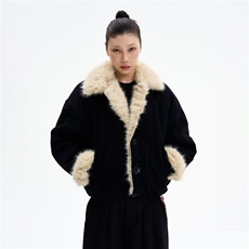 网图美式复古座山雕夹棉棉服夹克男女秋冬加厚保暖毛领外套，男装夹克，电商C307