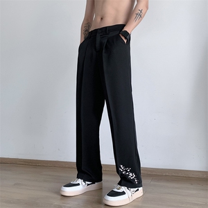 港风 新中式休闲裤西裤长裤冰丝裤直筒裤A014-DY2376-P50控68图片