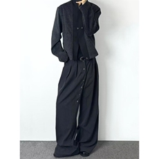 老钱风双扣开衫混纺毛边短款西服毛呢外套复古雅痞呢子西装潮，男装西服，四季星座505