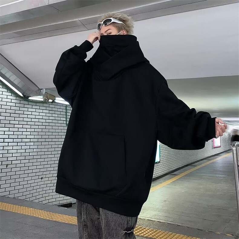 社恐堆堆领卫衣男潮ins港风潮流网红款加绒加厚EG110P48,男装卫衣,星座1116-2