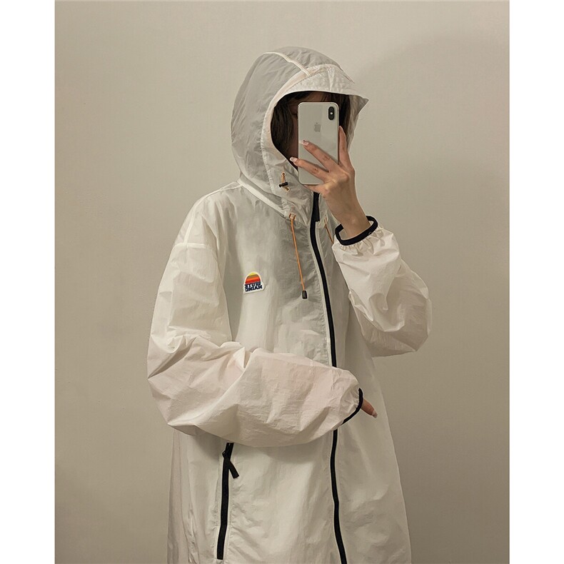 1中性风黄灯撞色彩虹硅胶点缀大码M-5XL潮牌防晒服FS77001P65控88,男装防晒衣,星座226-2