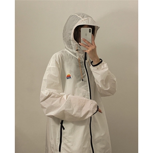1中性风黄灯撞色彩虹硅胶点缀大码M-5XL潮牌防晒服FS77001P65控88图片