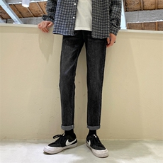 春秋季轻熟风休闲裤男蓝灰色修身小脚男裤微弹力牛仔裤796/P65，男装牛仔裤，星座1412-1