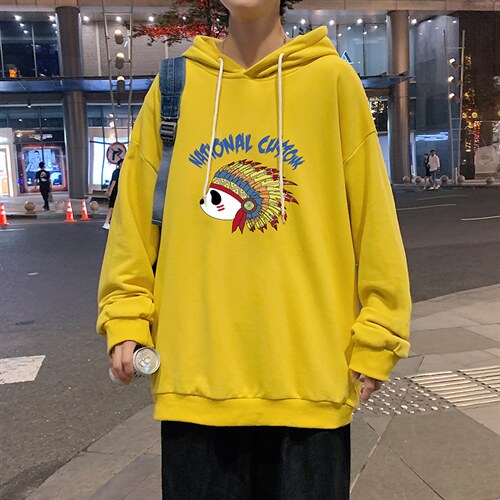 WY2196-P35 加绒款-P40 纯棉连帽卫衣男大码运动帽衫宽松薄外套男图片