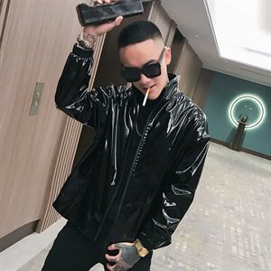 秋季新款男士皮夹克机车服社会小伙立领款皮衣外套 A328-1961图片