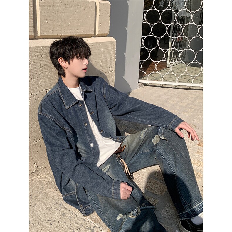 2026春款小众设计感牛仔外套复古休闲百搭情侣款上衣HY715TP58,男装工装外套,电商A102B