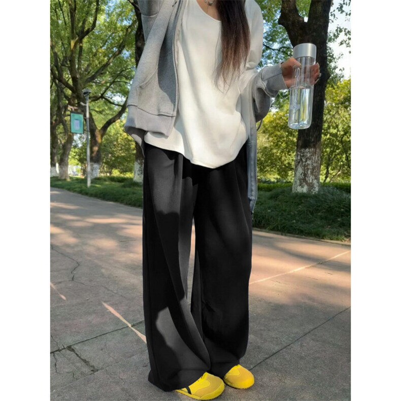 显高显瘦百搭卫裤直筒时尚休闲小众长裤宽JHTP01：17：39,男装休闲裤,星座718-1