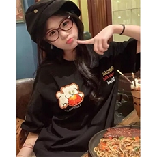 时尚潮流小狗刺绣魔术贴短袖T恤男女潮2025半袖上衣TW37，男装T恤，星座1116A（原606A-3）
