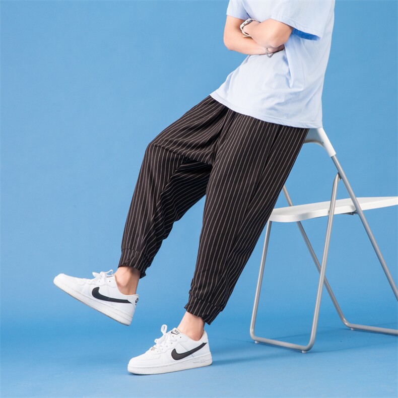 2025新款大码宽松九分裤大裆裤抵挡夸夸休闲哈伦裤XZ207-K30-P35,男装休闲裤,星座207