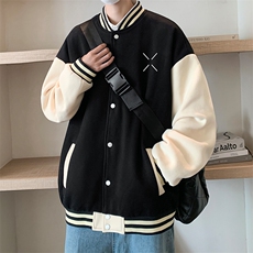 摇粒绒棒球服男大码开衫卫衣男夹克BF86305-P65，男装夹克，电商A040