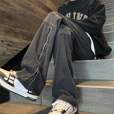 现货2024春秋款小众牛仔裤男拉链装饰-P55-限价68，男装牛仔裤，星座310A-1