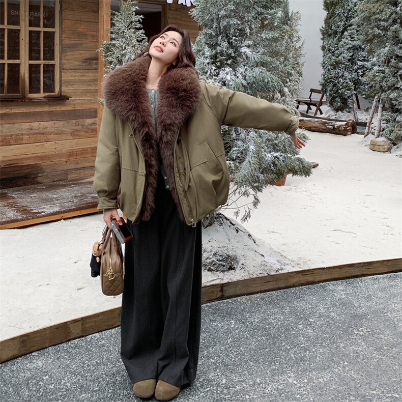 【有货】派克服毛领可脱卸2C115-2375-P215-K318,女装派克服,2C115