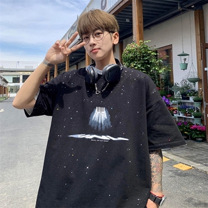 量大优供抖音视频 支持得物配合二开美式满天星亮片短袖T恤MTX385图片