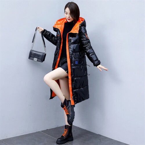 2022冬季新款时尚连帽中长款棉衣修身显瘦保暖外套，女装棉衣/棉服，贵人树