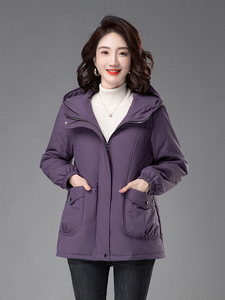 时尚保暖棉服女冬季新款加厚外套宽松显瘦舒适绒内胆棉衣图片