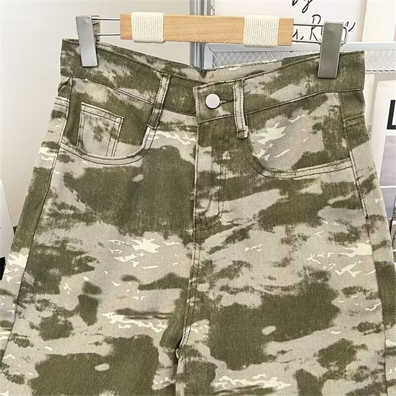 美式迷彩工装牛仔裤男春秋季vibe潮牌复古宽松休闲N7005/P50,男装牛仔裤,星座506B