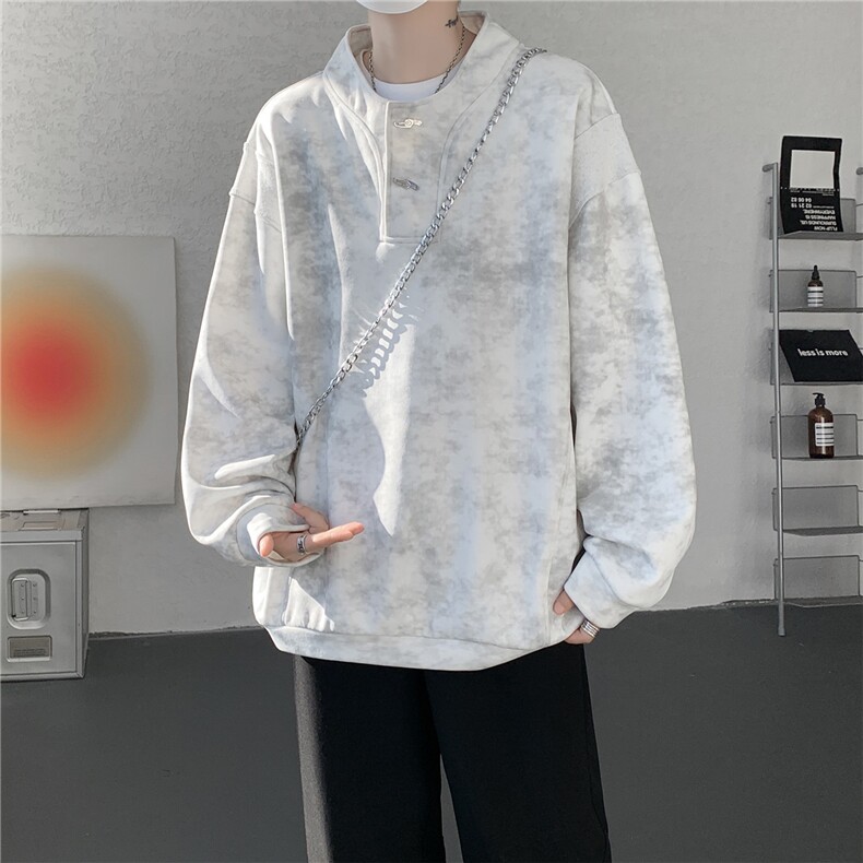 WY10175特P42现货春季新款螺纹拼接高质量连帽大码卫衣上衣男,男装卫衣,电商A059