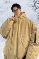 棉服男冬季新款港风宽松连帽棉衣MF9006-P90，男装棉衣，星座214-3