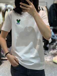 新款韩版时尚宽松刺绣卡通休闲短袖T恤,女装T恤,L·H·X