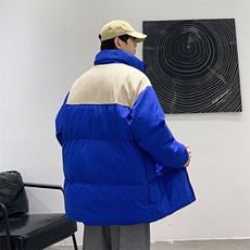 新款男百搭冬季立领拼色加厚港风棉衣M063B-P90控148，男装棉衣，星座717